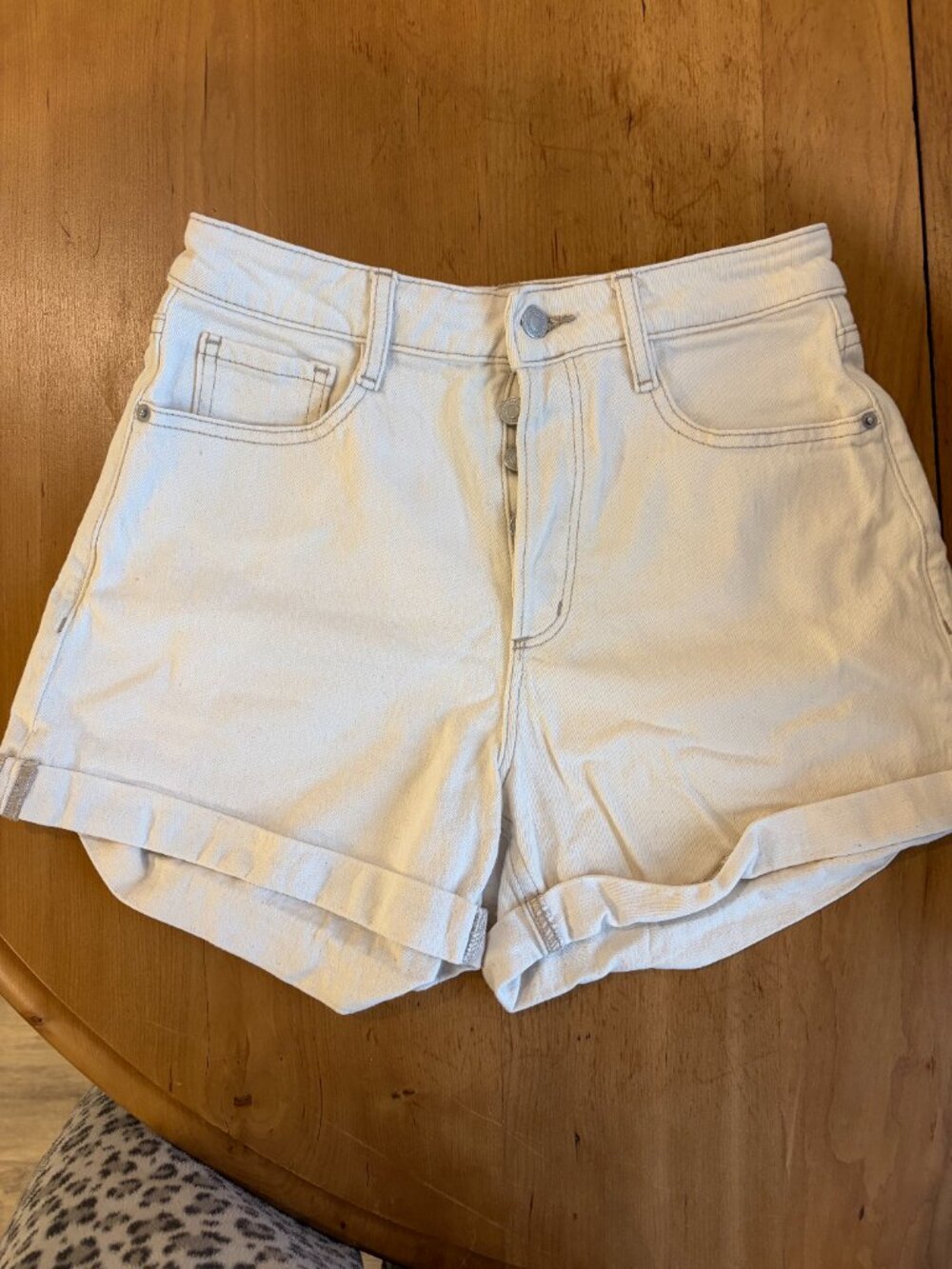 Dynamite Cream High Rise Denim Shorts